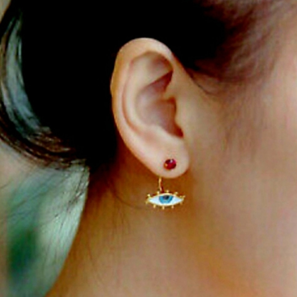 Evil Eye w/ Red Stud Earrings
